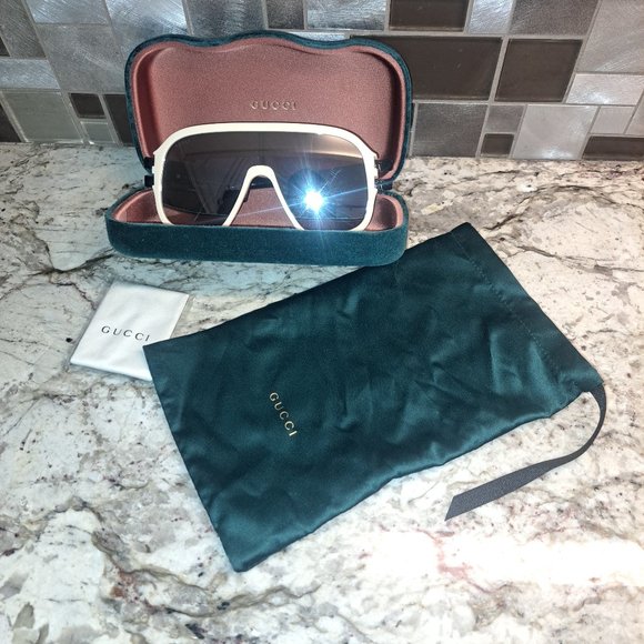 Gucci ivory Mask Frame Sunglasses